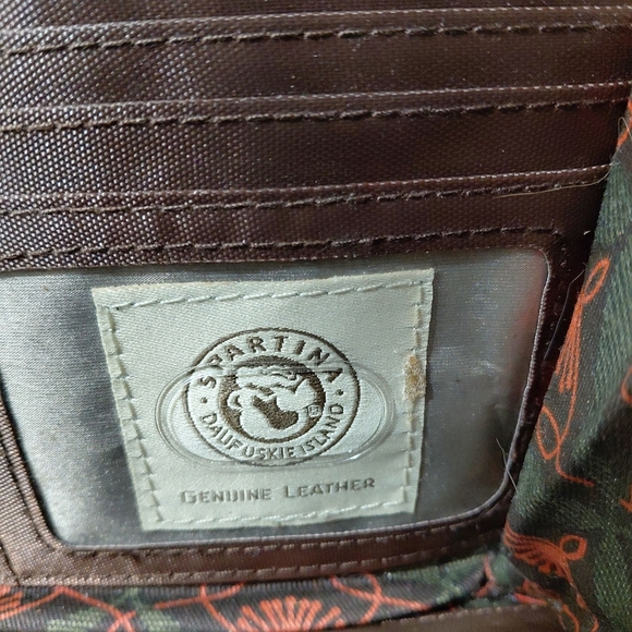 Spartina 449 Genuine Suede Clutch Wallet Rust Brown - Picture 9 of 10